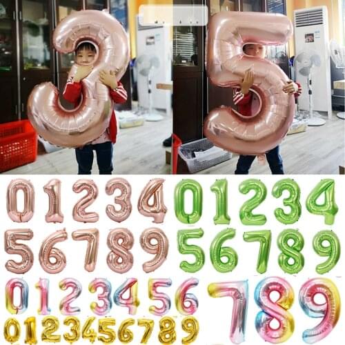 40Inch Big Size Gold Sliver Rose Gold Number Balloon Birthday Wedding Party Decorations Foil Balloons Kid Boy toy Baby Shower