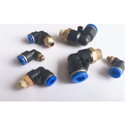 5pcs L Shaped Pneumatic Fitting PL10-01 PL10-02 PL10-03 PL10-04 Pneumatic pipe joint plastic joint thread elbow