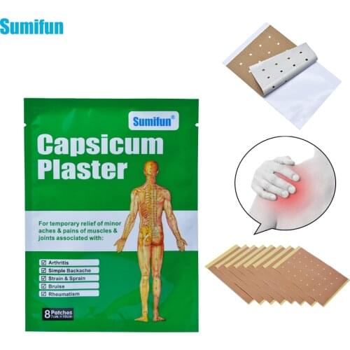 8PCS Neck Pain Relief Patch Hot Capsicum Plaster 7*10 CM Medical Joint Arthritic Leg Pain Relieving Plaster Wrist Pain Relief