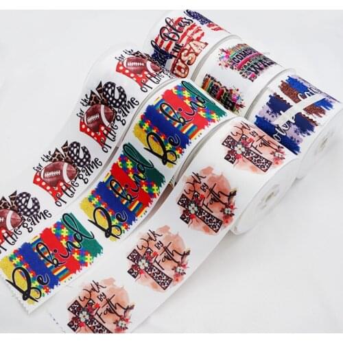 Free shipping 2020 new arrival cartoon character 10 yards printed custom 3 inch grosgrain ribbons 46772