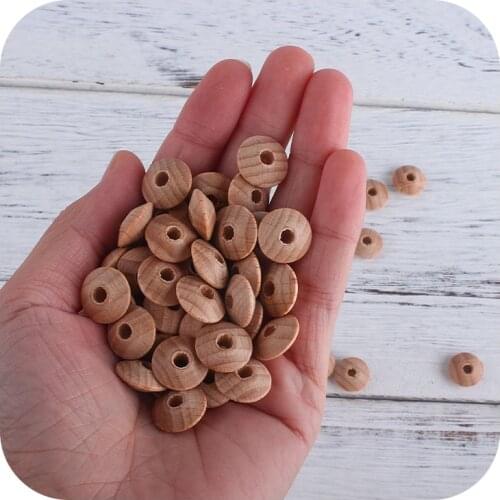 50/100Pcs Beech Wooden Abacus Beads Natural Wood Bead for DIY Nursing Pacifier Teether Clips