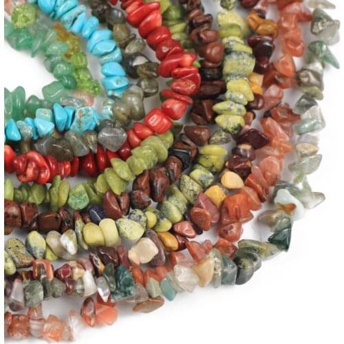 Irregular Freeform Chip Gravel Beads Natural Stone crystal Red coral Aventurine 31'strand Beads For Jewelry Making bracelet DIY