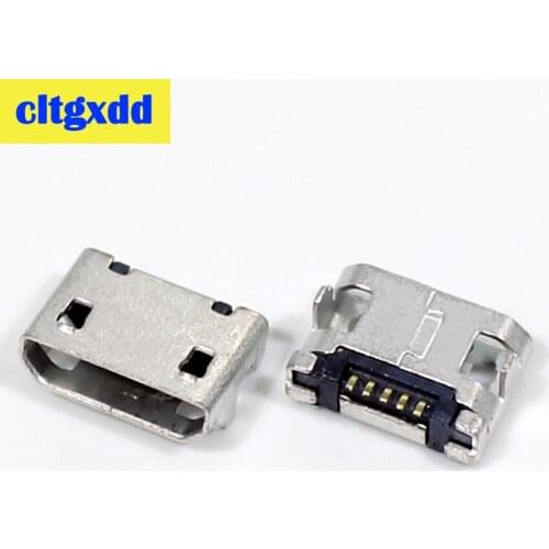 Cltgxdd 50pcs Micro USB 5pin B Type Female Connector For Mobile Phone mobile power USB Jack Connector 5 pin Charging Socket