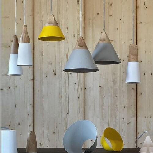 Nordic Wood Chandelier Dining Room Bar Restaurant Kitchen Island Childrens Bedroom Colorful E27 Indoor Hanging Lighting Fixture