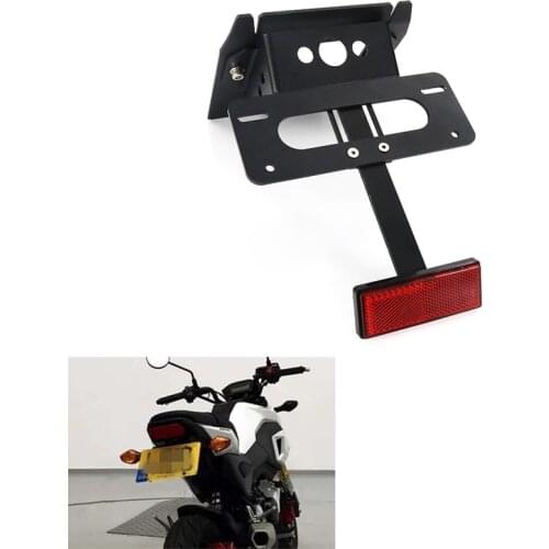 Fit For Honda Grom MSX125 2017-2019 Motorcycle License Plate Holder Rear Tail Tidy Fender Eliminator Registration Black Aluminum