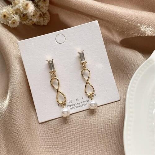 Girls Square Cubic Zircon Statement Earrings Imitation Pearls Geometric Earrings Halloween