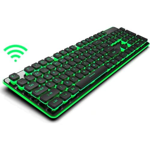Gaming Wireless Keyboard 2.4G Mini Charging Backlit Keyboard Black/white for Laptop Desktop PC Rechargeable Lithium Battery