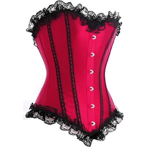 Overbust corset sexy lace erotic zip floral women bustier corset lingerie tops 5092 XL