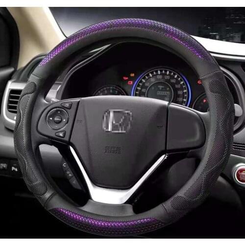 Carbon Fiber Leather 38CM Steering Wheel Covers for Honda Accord City Civic Fit Brio CRV HRV XRV Mobilio Odyssey Accessories