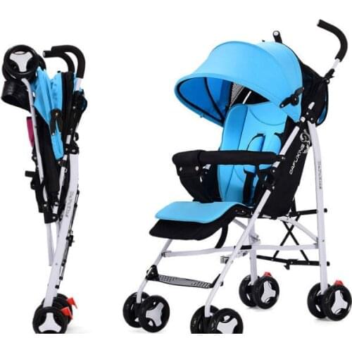 Lightweight Baby Trolley Collapsible Baby Stroller Can Sit Reclining Light Umbrella Car Shock Absorber Four Season Toddler Cart