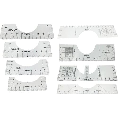 Tshirt Ruler Guide Tool T Shirt Alignment Tool with Clothing Size Chart for T-Shirt Alignment HTV Tool T Shirt Placement