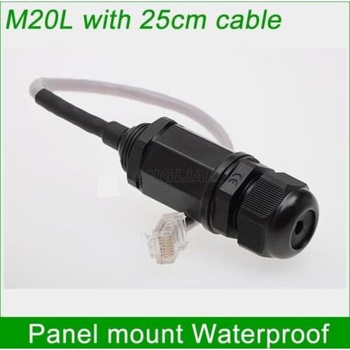 M20 Ethernet LAN RJ45 Waterproof plug with 25cm cable IP67 Protection outdoor AP box wireless bridge Interface CAT5E CAT6E 1unit