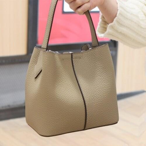 Small Bags For Women 2021 Fashion Handbags Genuine Leather Shoulder Bag Female Drawstring Hasp Crossbody Bag Luxury Bucket Bags