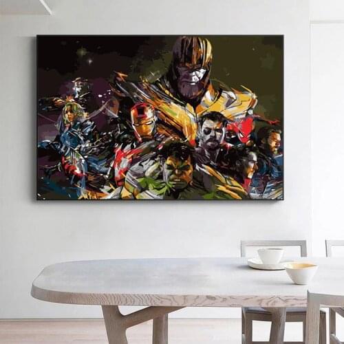 Marvel The Avengers Canvas Paintings Superhero Iron Man Hulk Prints Posters Wall Art Pictures for Kids Room Decoration Cuadros