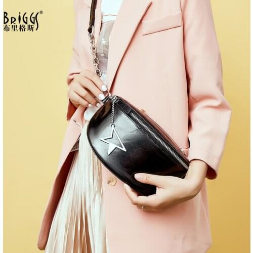 100% Genuine Leather Fashion Women Crossbody Bag Black Shoulder Bags Small Shell Casual Lady Messenger Handbag