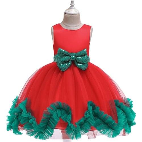 Fashion New Christmas Dress Wedding Dress 2021 Bridesmaid Dresses Mesh Formal Dress For Girls Evening Dress For 3-10 Age