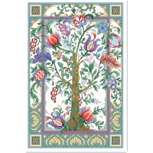 Magic forest cross stitch kit flowers 18ct 14ct 11ct white fabric cotton thread embroidery DIY handmade needlework