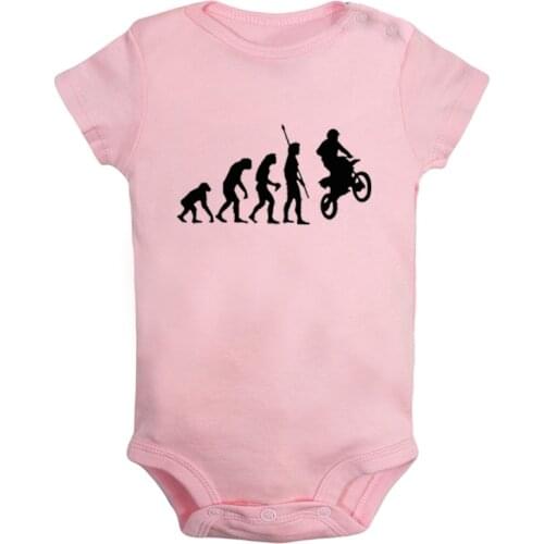 The Evolution of Man Biker Motorbike Bike Black Printed Newborn Baby Girl Boys Clothes Short Sleeve Romper Outfits 100% Cotton