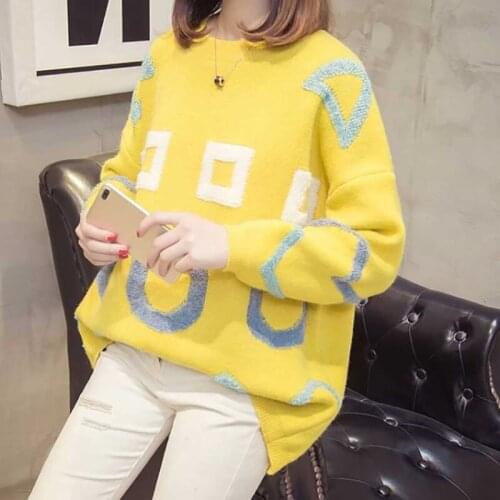 2021 Autumn Pullover Christmas Sweater Ladies Long Sleeve Loose Knitted Women Sweaters Harajuku O Neck Jumper Bottoming Knitwear