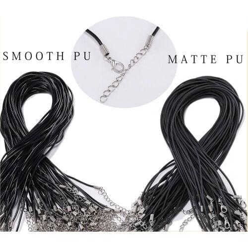 10Pcs/lot 1.8mm Matt Real Leather Handmade Adjustable Braided Rope Necklaces & Pendant Charms Findings Lobster Clasp String Cord