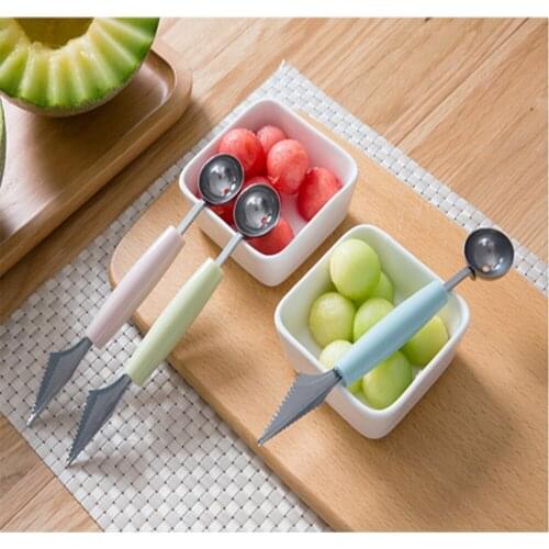 Plain double-headed fruit ball digger corrugated carving Tool