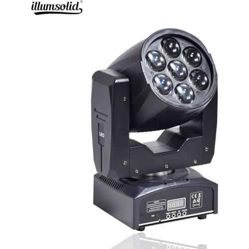 High Quality Zoom Led Mini Beam Wash Moving Head Light 7x12W 4in1 RGBW Quad Professional DJ Disco DMX Stage Lights