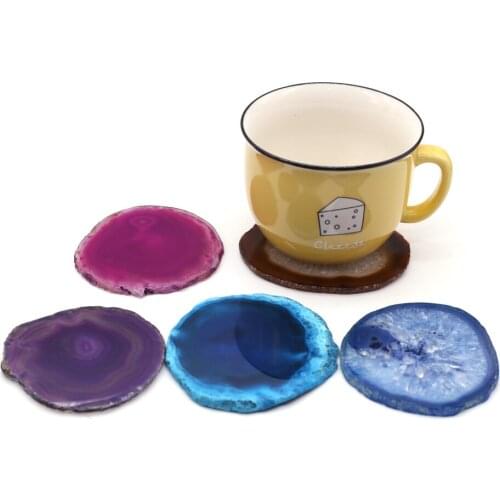 Natural Stone Spacers Exquisite Rainbow Agates Slice For Coaster Nail Palette Jewelry Display Utensils Accessory