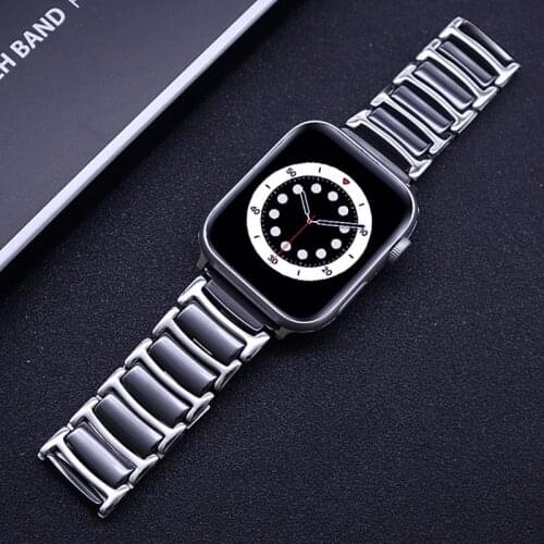 Strap For Apple Watch Band SE Series 6 44mm 40mm Ceramics Stainless Steel Bracelet For Applewatch 5 4 Bands iWatch 42mm 38mm