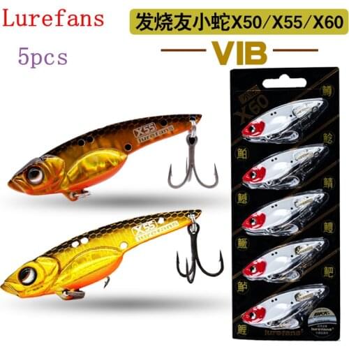 5pcs Lurefans Fishing Lure X50 X55 Wobbler Isca Artificial Sinking Vib Fishing Tackle For Sea Bass Pike Perch Trout Fish Lures