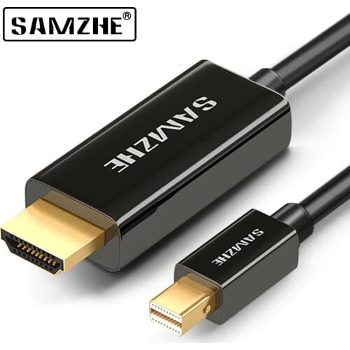 SAMZHE Mini Displayport to HDMI-compatible Cable Adapter Mini DP to Converter Cable Thunderbolt to Cable Adapter 4K