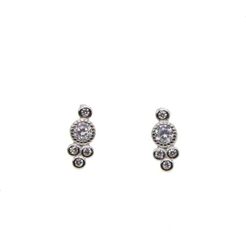 Ear wire mini stud earrings 100% 925 sterling silver inital girl women the second stud multi piercing earrings