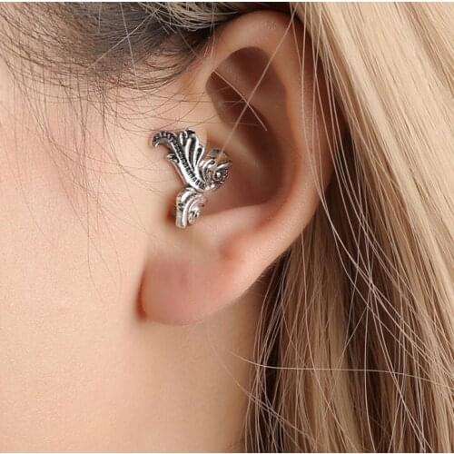 EY1169 European punk Vintage Metal Creative goldfish Ear Clips Fish Earrings Clip Fashion Alloy Valentines Day gift 1pcs