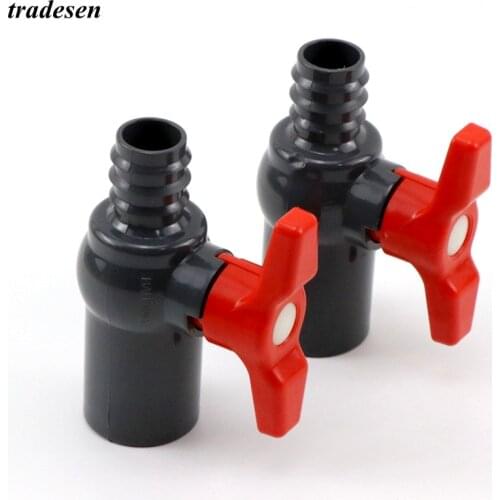 20mm OD Hose Barb To 25mm ID Socket PVC Ball Valve Pipe Fitting Adapter Water Connector For Garden Irrigation Aquarium Fish Tank