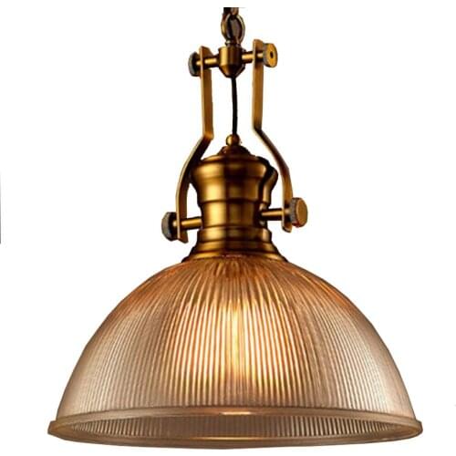 Nordic Creative Industrial Lighting Edison Pendant Lamp Retro striped Glass Pendant lights for dining living room Hanging Lamps