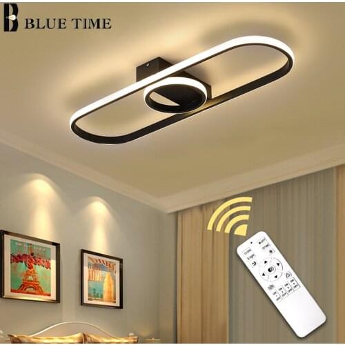 Modern LED Ceiling Lights for Living Room Dining Room Indoor Lighting Fixtures Black&White Frame Aisle Light Ceiling Lamps 65w
