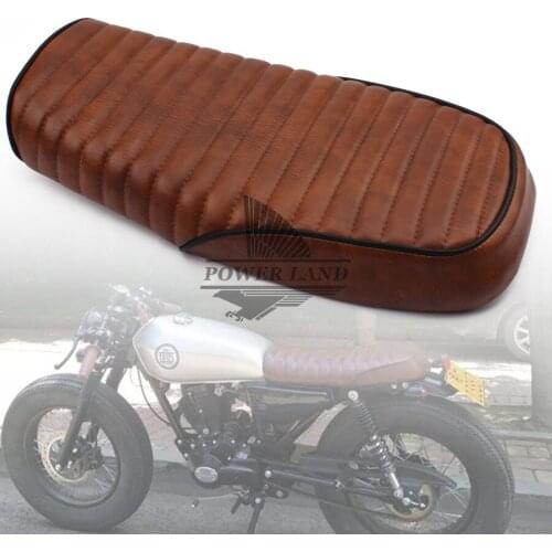 1set Motorcycle Old School Retro Vintage Saddle Cafe Racer Leather Seat Cushion Universal For Honda Yamaha Suzuki Harley Custom