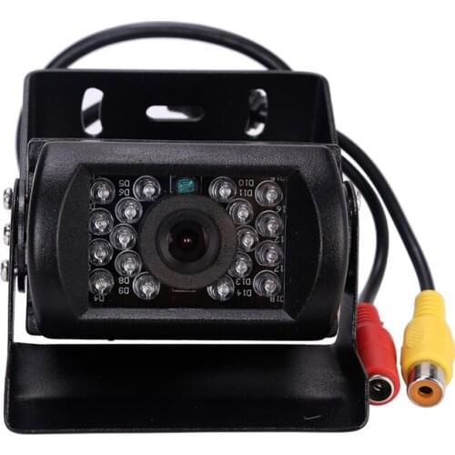 Ir Night 24v 12v Rear View Camera For Trucks Bus Car 18 Led Waterproof Camera Parking Assistance Black