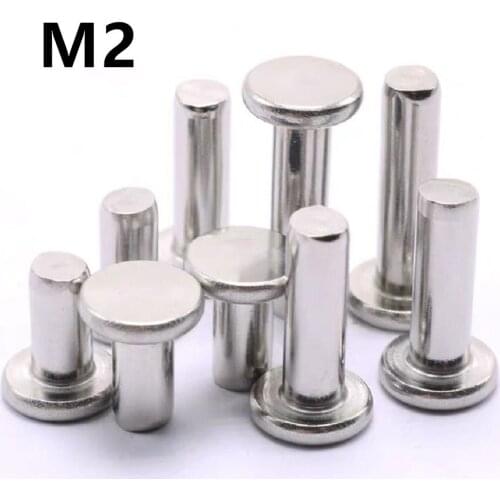200PCS M2x4/6/8/10mm 304 Stainless Steel Rivets Flat Head Solid Percussion Rivet GB109