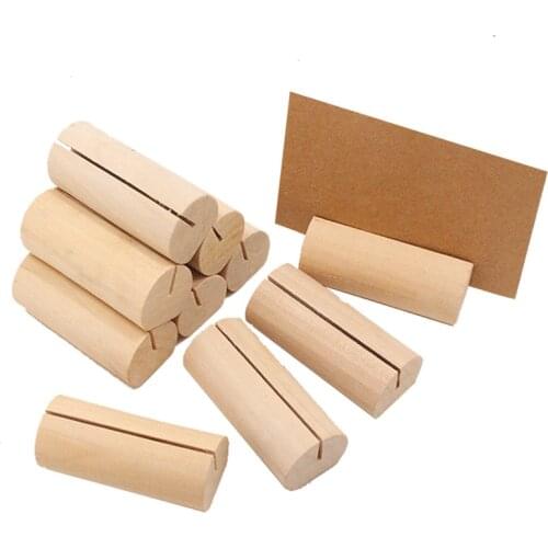 1PC Natural Wood Card Photo Holder Notes Clips Clamps Desk Card Messages Clip Crafts Wedding Office School Home Supplies