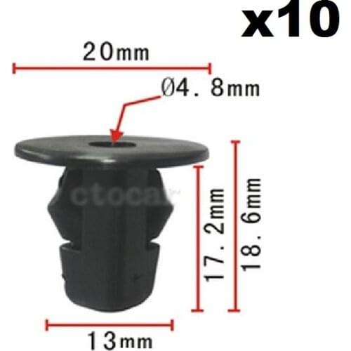 10pcs For Toyota Hood Fender M5.5 #12 Screw Grommet Clips Retainer 90189-06065 Mudguard fixed buckle