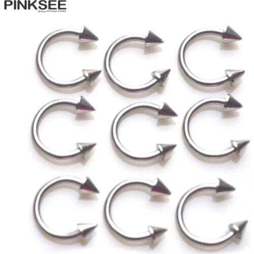 10Pcs Stainless Steel Nose Ring Piercing Horseshoe Spike Septum Piercing Eyebrow Tragus Helix Pircing Lip Piercing Nariz