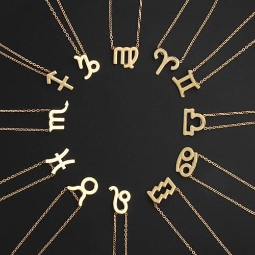 Fashion Zodiac Diamond Paper Card Necklaces Womens Golden White Gold Alloy Pendant Necklaces Jewelry For Party