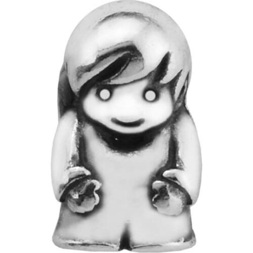 2PCS/Lot Little Boy Girl Petite Pack Charms Small Decorative Charm Beads Suitable DIY Box Floating Locket Necklace Womens Gift