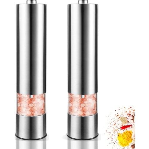 2Pcs Set Seasoning Grinding Stainless Steel Manual Pepper Grinder Salt and Pepper Mill Grinder Kitchen Spice Grinder Tools