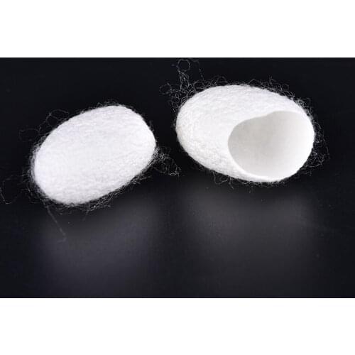 30Pcs/lot White Natural Silkworm Cocoons Ball Exfoliating Scrub Blackhead Peel Off Face Cleaning Finger Cotton Pads