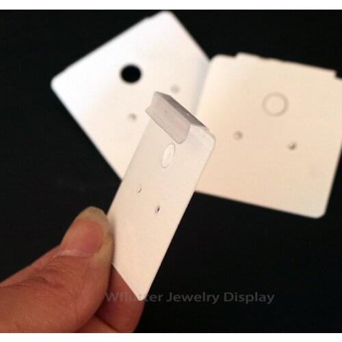 50pcs 4*4.5 White Pvc Earring Packaging Card Plstic Jewelry Holder Earring Stud Hanging Card Earring Packing Tool