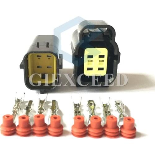 2 Sets 4 Pin 174257-2 174259-2 Automotive Electrical Socket Waterproof Denso Connector For MAZDA 626 98-00 Oxygen Sensor Plug