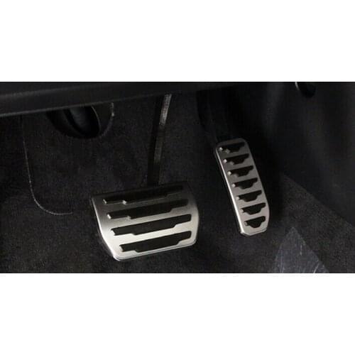 No Drilling ! 2pcs Fuel Gas Brake Foot Pedal Pad Plate Kit Set AT For Land Rover Discovery Sport 2014 2015