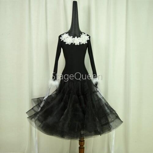 Blck Short Ballroom Dance Competition Dresses Women/Ballroom Dresses/Ballroom Waltz Dresses/Ballroom Dancing/Waltz Dress