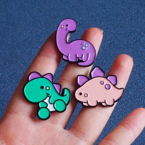 Cute Cartoon Dinosaur Enamel Pins Animal Brooch Shirt Backpack Broches Badge Pins Brooches Jewelry Accessories Friends Gifts